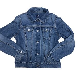 jacket S/M blue jean soft 98% cotton denim vintage GAP trucker classic